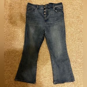 Loft high rise cropped jeans | button up petite jeans